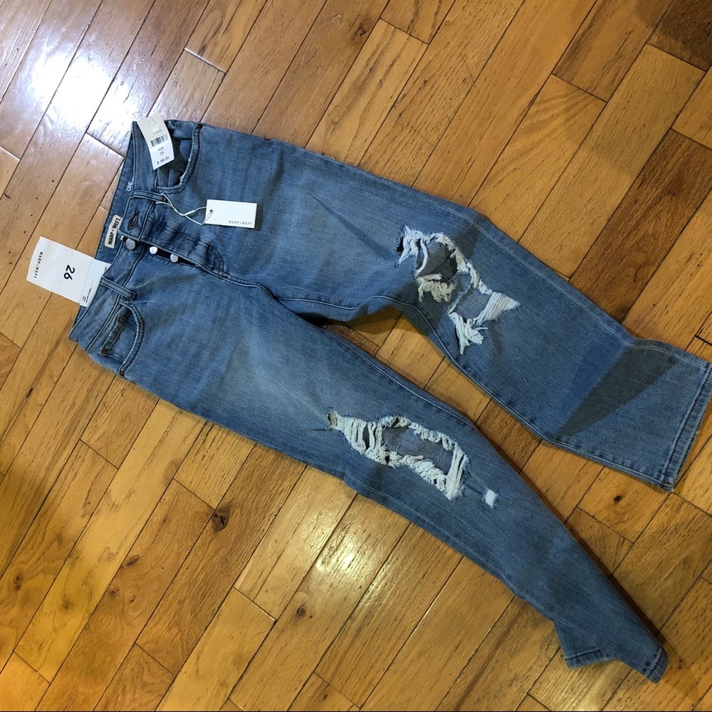 Warp + Weft high rise straight jeans